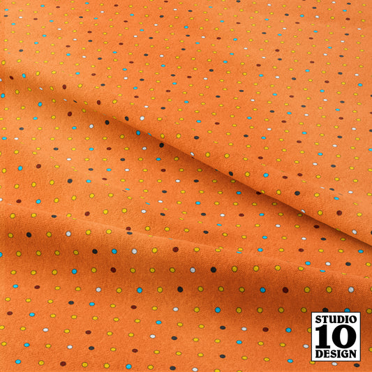 Stripey Dotty Orange Dots Printed Fabric by Studio Ten Design