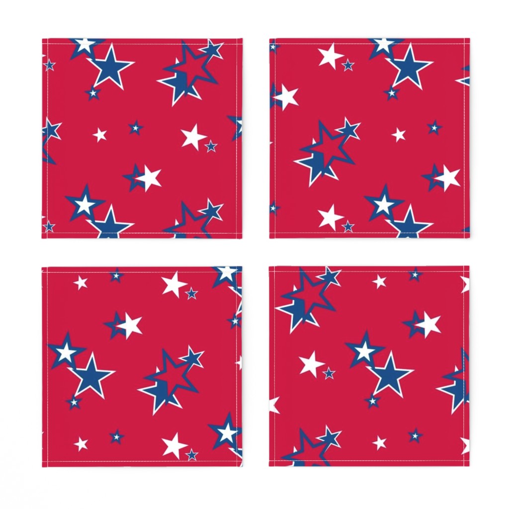 Estrellas en rojo: servilletas de cóctel de tela