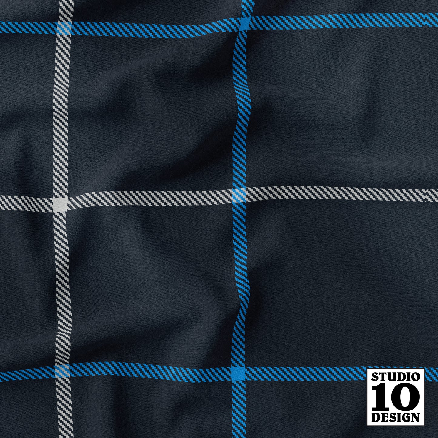 Team Plaid Carolina Panthers Football Printed Fabric by Studio Ten Design