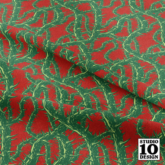 Thorns (Poppy) Printed Fabric by Studio Ten Design