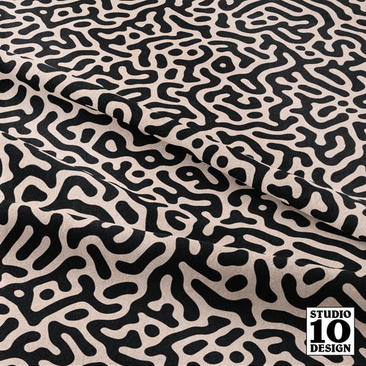 Turing Pattern I: Black + Blush Printed Fabric by Studio Ten Design