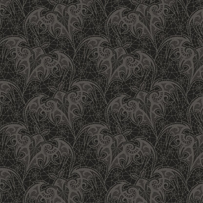 Lace Bats Jacquard Fabric - Classic Black