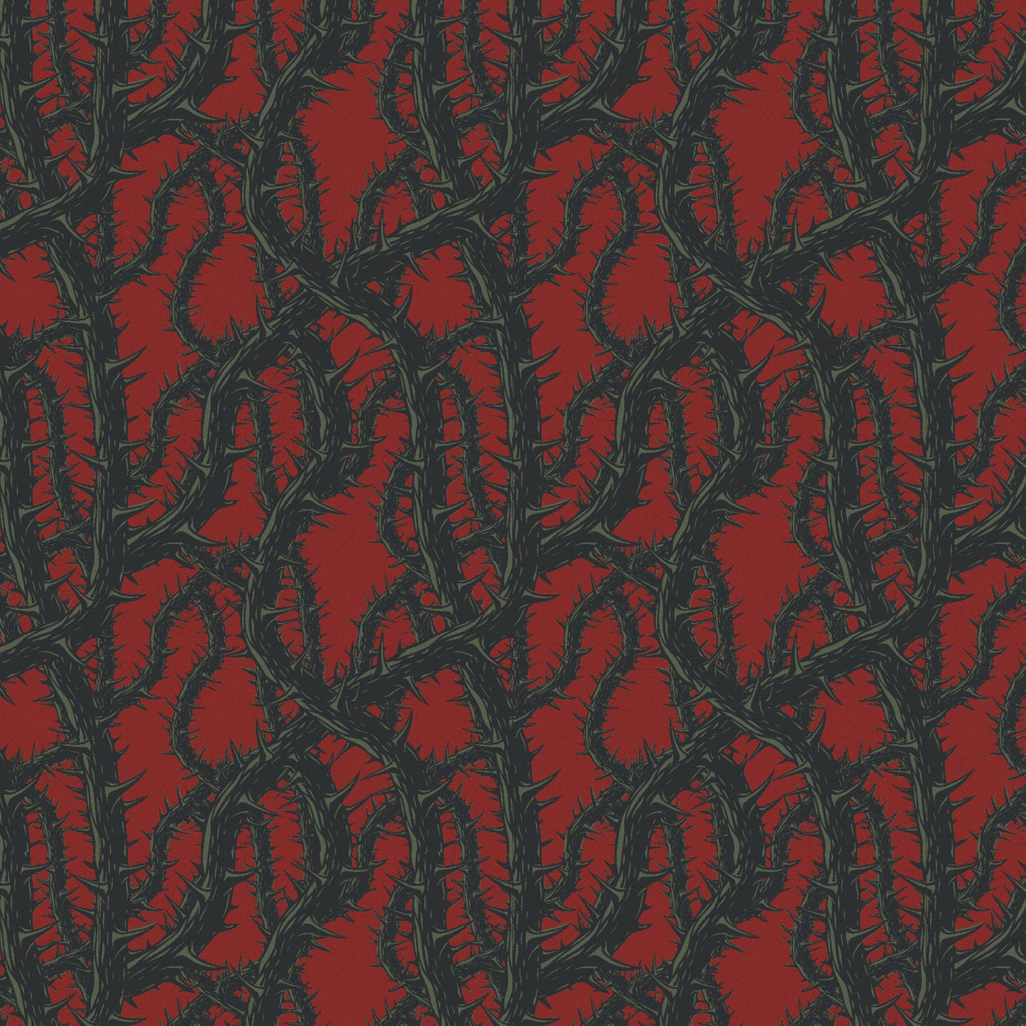 Brambles Jacquard Fabric - Blood Red Multi