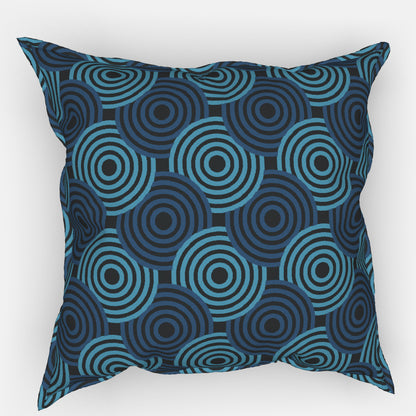 Concentric Circles Jacquard Fabric - Blues