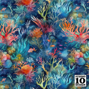 Watercolor Coral Reef (Vivid) Fabric
