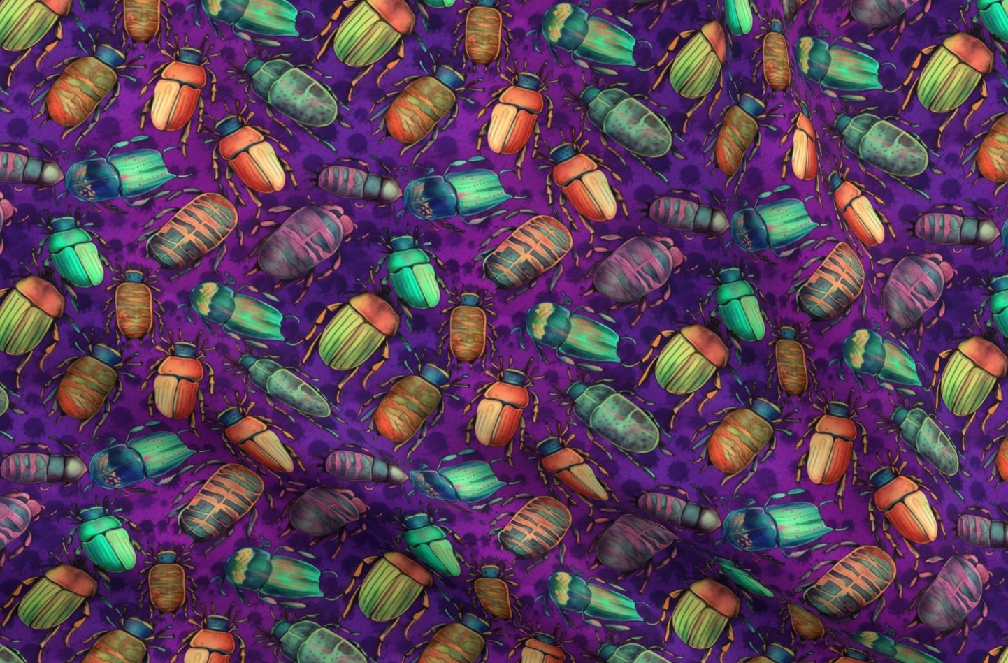 Watercolor Bugs Printed Fabric by Studio Ten Design
