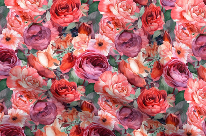 Light Watercolor Roses Printed Fabric by Studio Ten Design