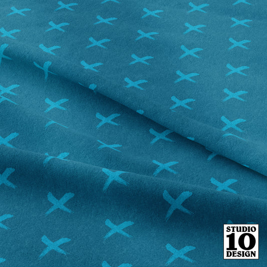 X (Caribbean + Peacock) Printed Fabric by Studio Ten Design