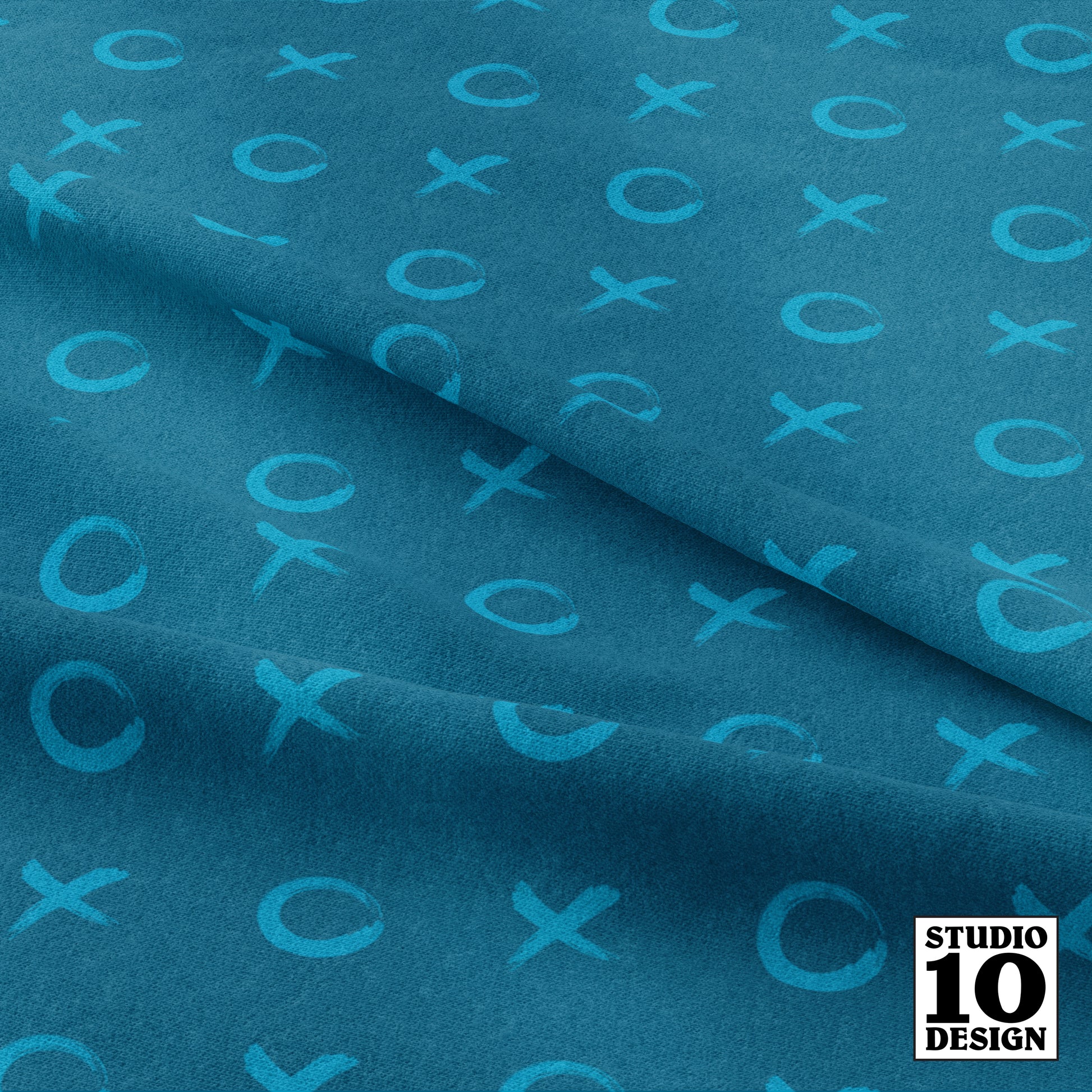 XOXO (Caribbean + Peacock) Printed Fabric by Studio Ten Design