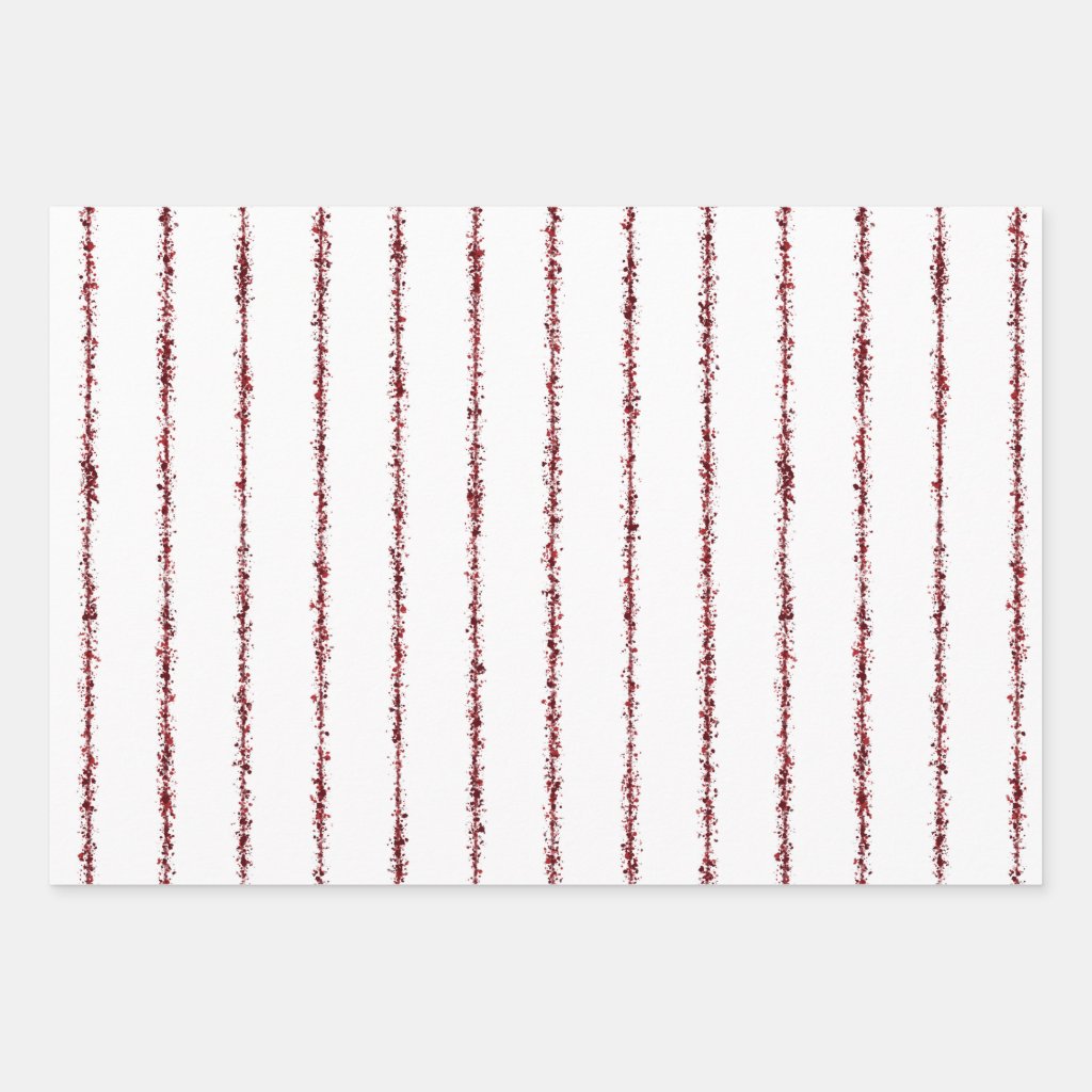 Blood Splatter Pinstripe Wrapping Paper Sheet Set