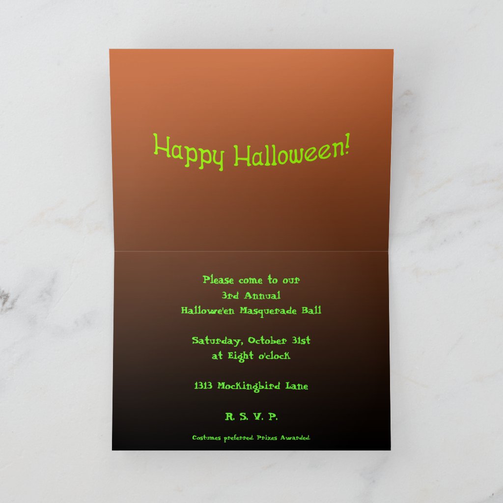 Jack-O-Lantern Personalized Halloween Party Invitation