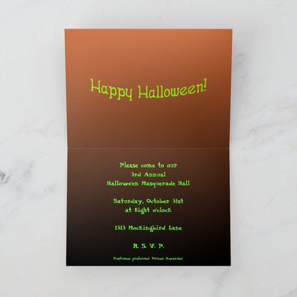 Invitación personalizada de la fiesta de Halloween de Jack-O-Lantern