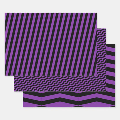 Halloween Stripes Wrapping Paper Sheet Set