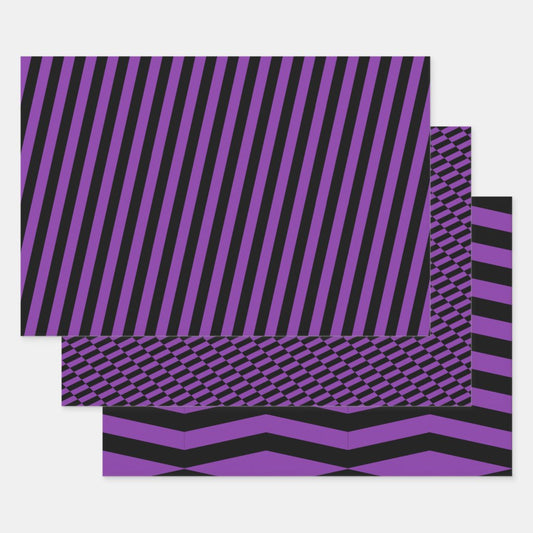 Halloween Stripes Wrapping Paper Sheet Set