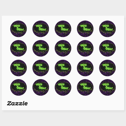 Trick or Treat Round Stickers/Envelope Seals