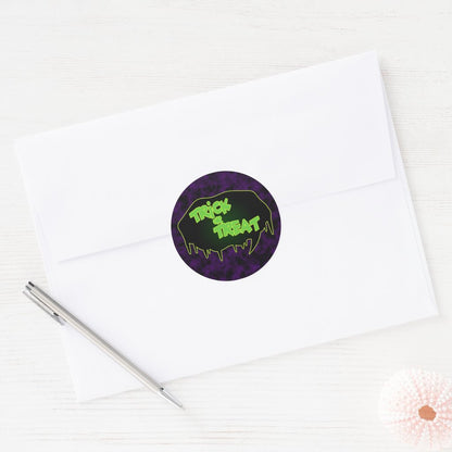 Trick or Treat Round Stickers/Envelope Seals