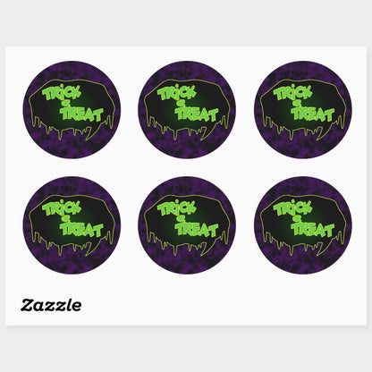 Trick or Treat Round Stickers/Envelope Seals