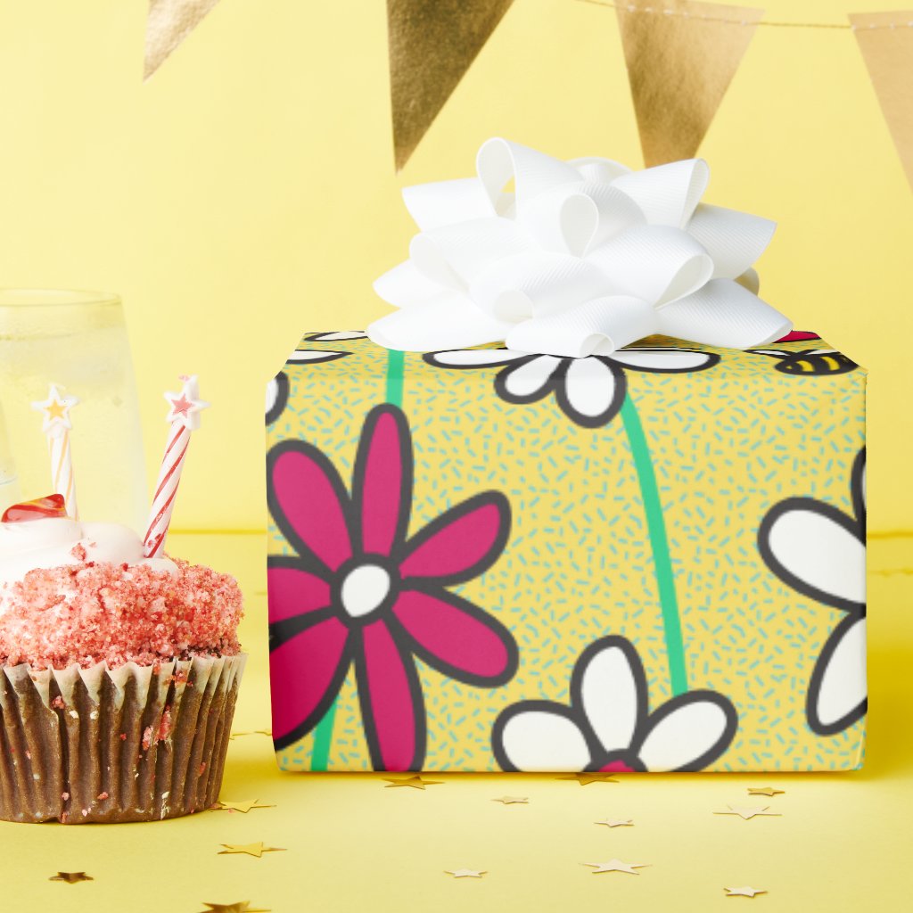 Flower Pop! Field of Daisies Wrapping Paper Roll