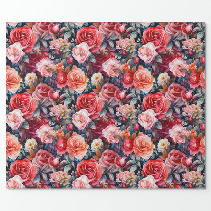 Tuscany Superb Watercolor Roses Wrapping Paper Roll