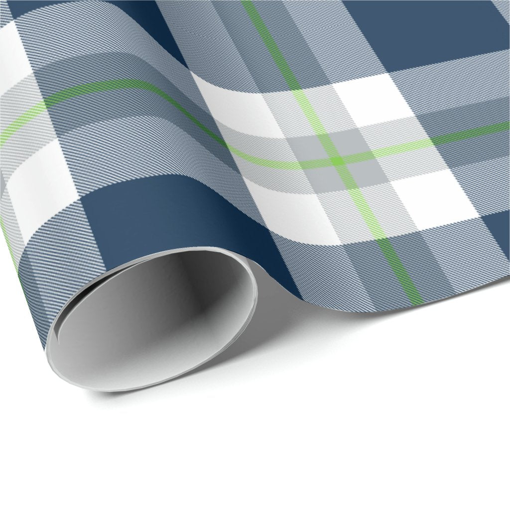 Seattle Seahawks Plaid Wrapping Paper Roll