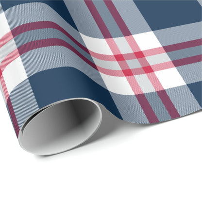 New England Patriots Plaid Wrapping Paper Roll