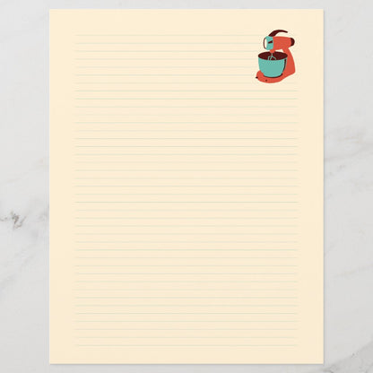 Retro Kitchen Lined Paper for Recipes