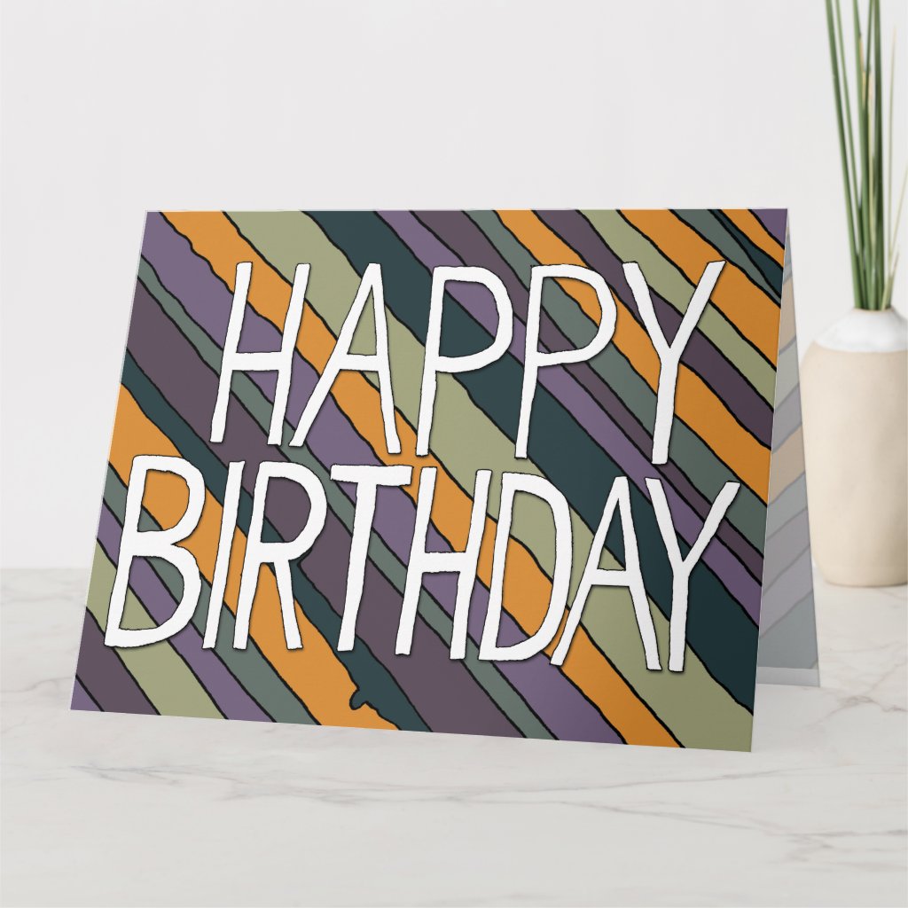 Tarjeta de felicitación de cumpleaños con rayas del desierto (personalizable)